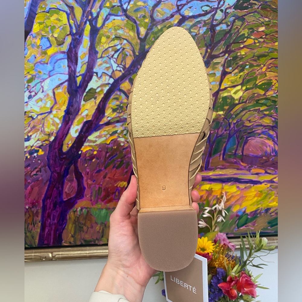 Woven Leather Heeled Slides - Picture 5 of 7